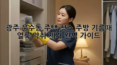 광주 운수동 주택 청소: 주방 기름때, 얼룩, 악취 제거 완벽 가이드